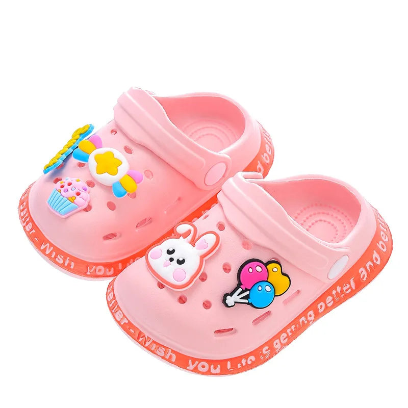 Summer Sandals For Girls Kids Baby Boys Girls Cartoon Baby Sandals Flat Heel Solid Soft Cartoon Slippers Children's Garden Shoes - Sun Studio