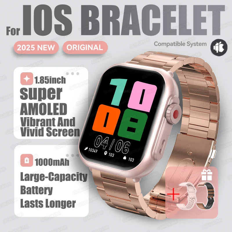 2025 Neue 1000mAh Batterie Smart Uhr Für Männer Frauen Bluetooth Anruf Herzfrequenzmonitor Uhren IP68 Wasserdicht Sport Smartwatches