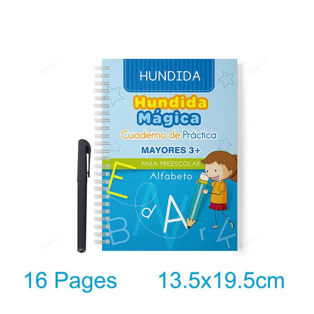 Free Shipping Reusable Montessori Toys French English Spanish Copybooks Pen Writing Sticker Magic Copybook for Calligraphy - Sun Studio