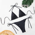Black polka dot sexy bikini two-piece beach vacation swimsuit - Sun Studio