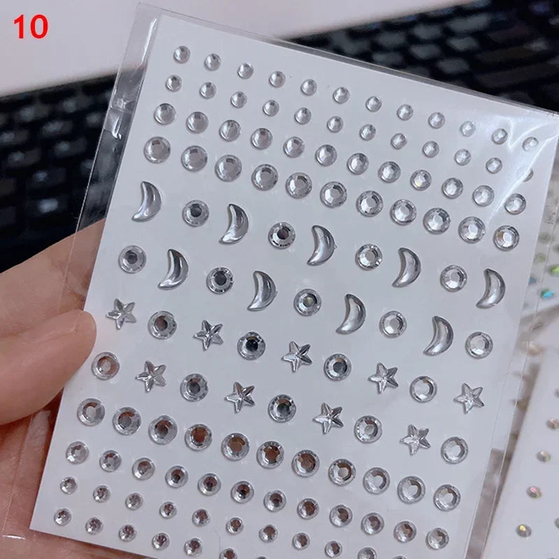Gesichtsdekorationen Strassaufkleber für Musikfestival Halloween-Party Mobile Kristallaufkleber Frauen Mädchen DIY Diamantaufkleber