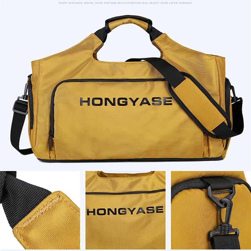 Gym Sports Bag for Men Travel Fitness Duffle Shoe Pocket Luggage Duffel Waterproof Tote Handbags Weekend Shoulder Outdoors Bag - Sun Studio