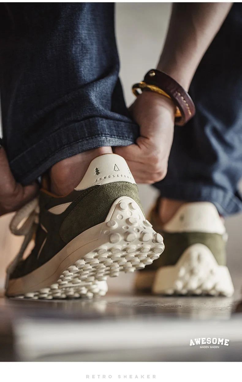 Maden Men's Casual Sports Jogging Sneakers Versatile Comfortable Breathable Shoes Rubber Sole Color-Blocked Shoes for Spring - Sun Studio