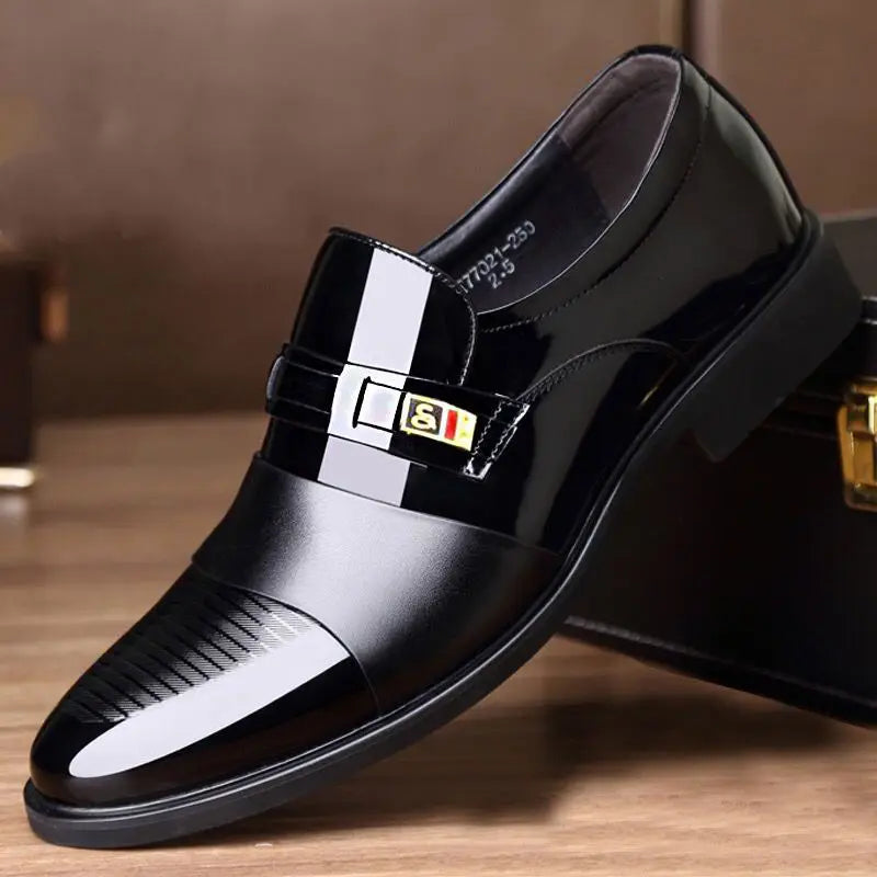 Men Leather Casual Shoes Men Shoes Autumn New Business Formal Men Leather Shoes Casual Cover Foot Heightening Leather Shoes Men - Sun Studio