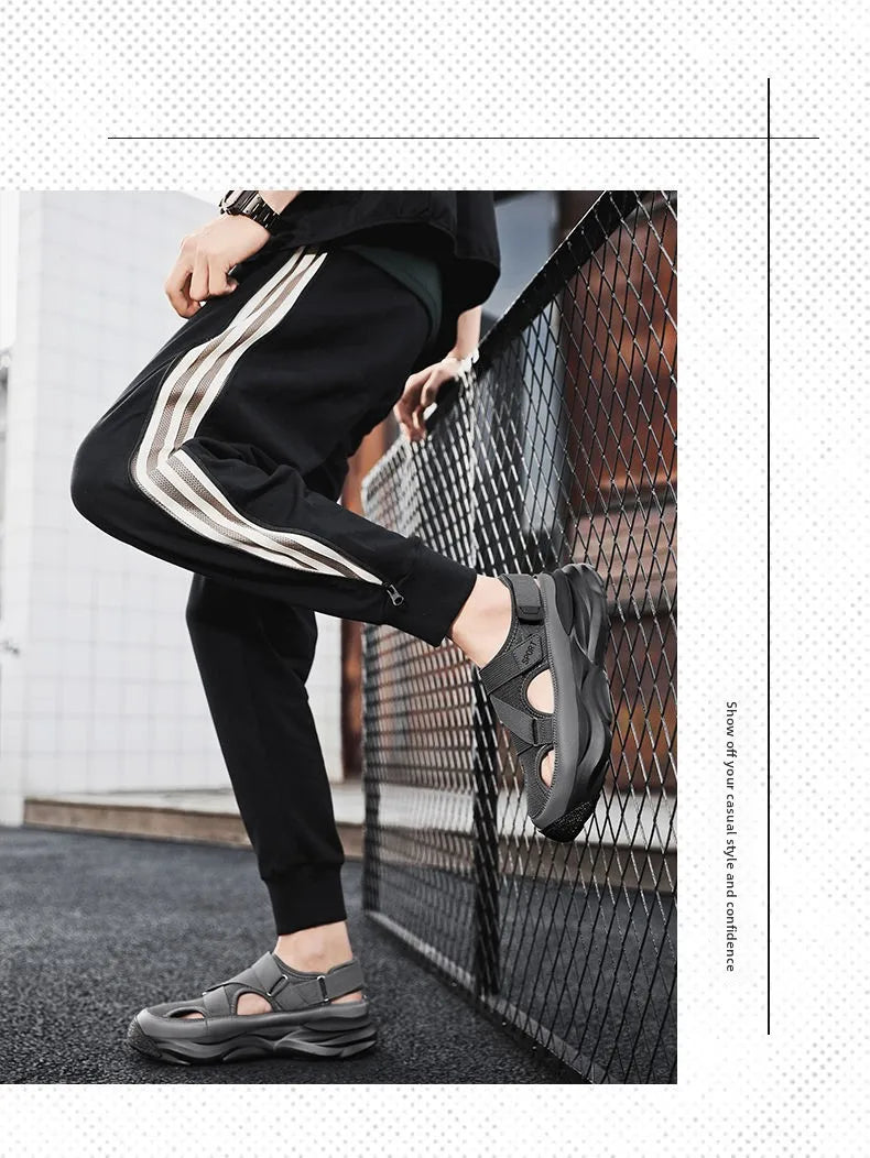 Men's Breathable Hollow out Sporty Slippers Soft Bottom Casual Fashion Sandals Anti-Slip Durable Rubber Sole Comfortable Slip-On - Sun Studio