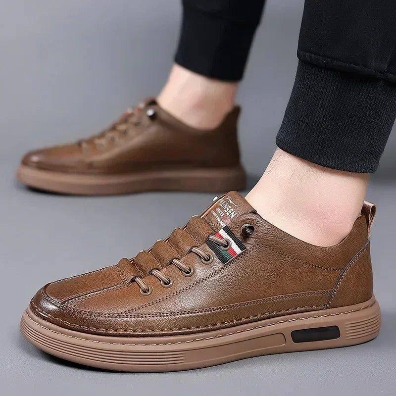 New Leather Shoes for Men Non-slip Sports Fashion Comfortable Sneakers Male Flat Slip-on Casual Brand Men's Casual - Sun Studio