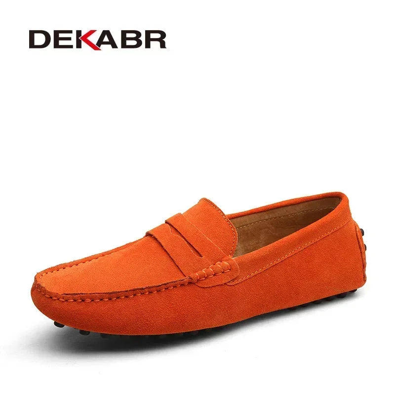 DEKABR Size 49 Men Casual Shoes Fashion Men Shoes Genuine Leather Men Loafers Moccasins Slip On Men's Flats Male Driving Shoes - Sun Studio