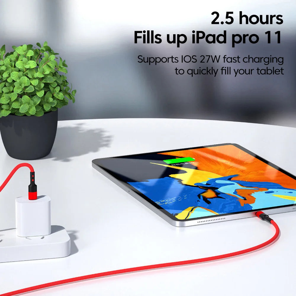 30cm Cable USB C to Type C PD60w Lightning PD27w Fast Charging Data Transfer Cable For iPhone 15 Xiaomi Huawei Samsung Cellphone - Sun Studio