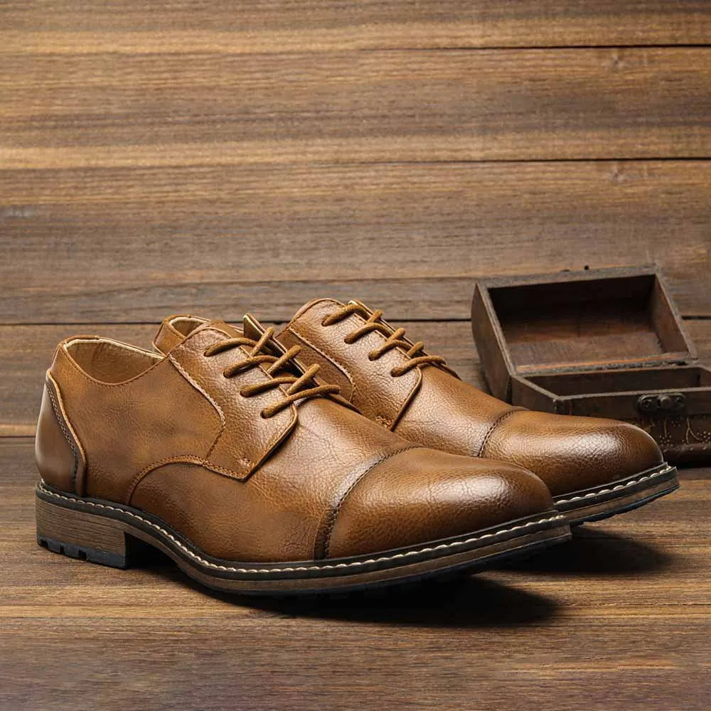 Business Herren Lederschuhe Europäisch Amerikanisch Lässige Herren Lederschuhe Retro Trend Herren Schuhe Große Größe Lederschuhe für Männer
