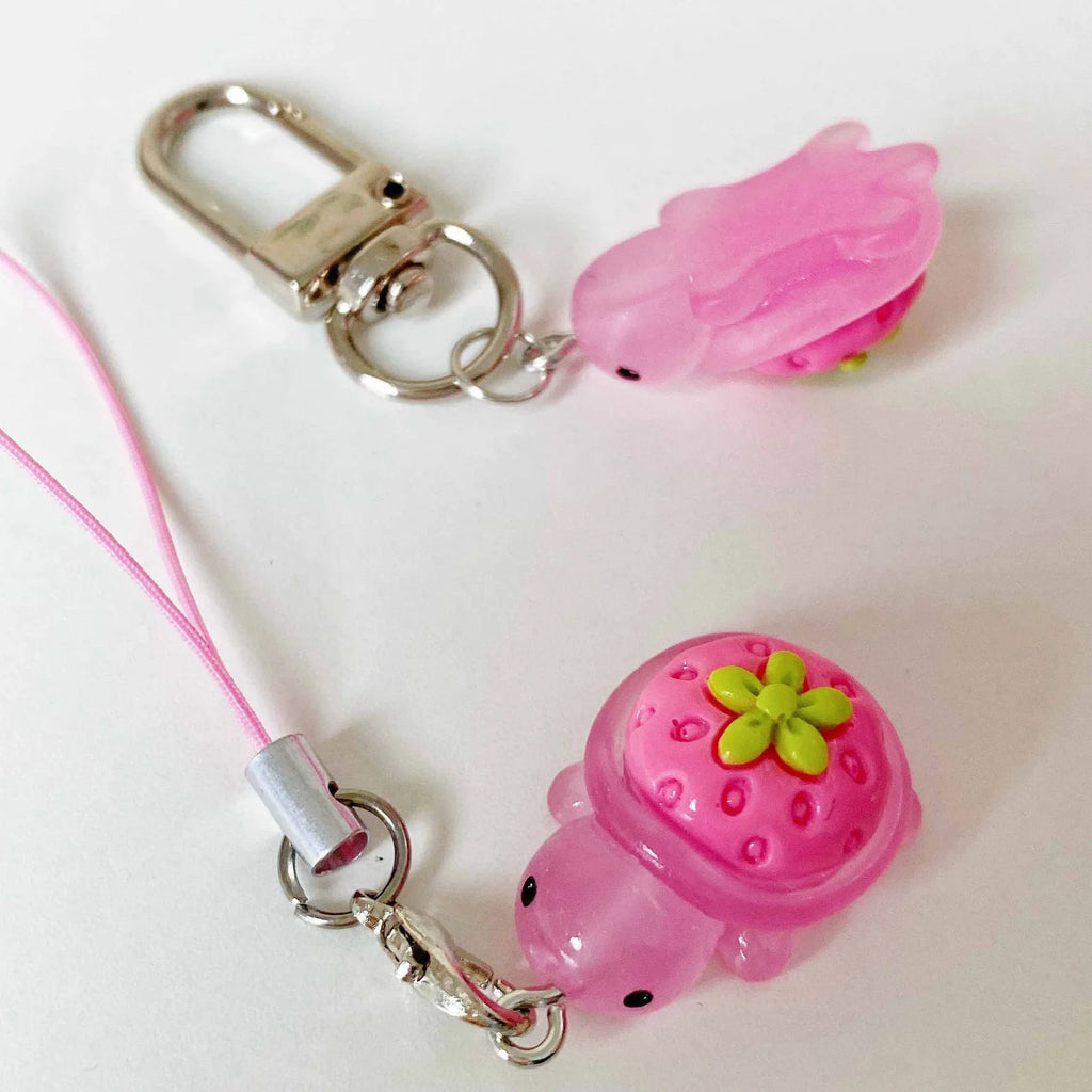 2025 New Design 1 Piece Cute Strawberry Turtle Mobile Phone Charms Cute Keycord Keychains Lanyard Decoration Strap Accessories - Sun Studio