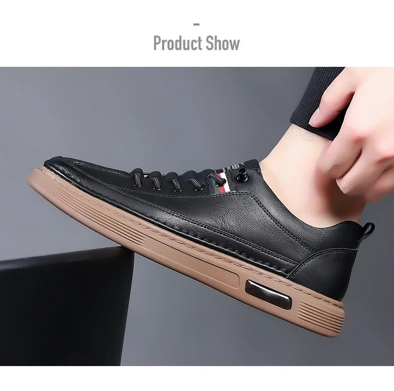 Neue Lederschuhe für Männer, rutschfeste Sportmode, bequeme Sneakers, männliche flache Slipper, lässige Marken-Herrenmode