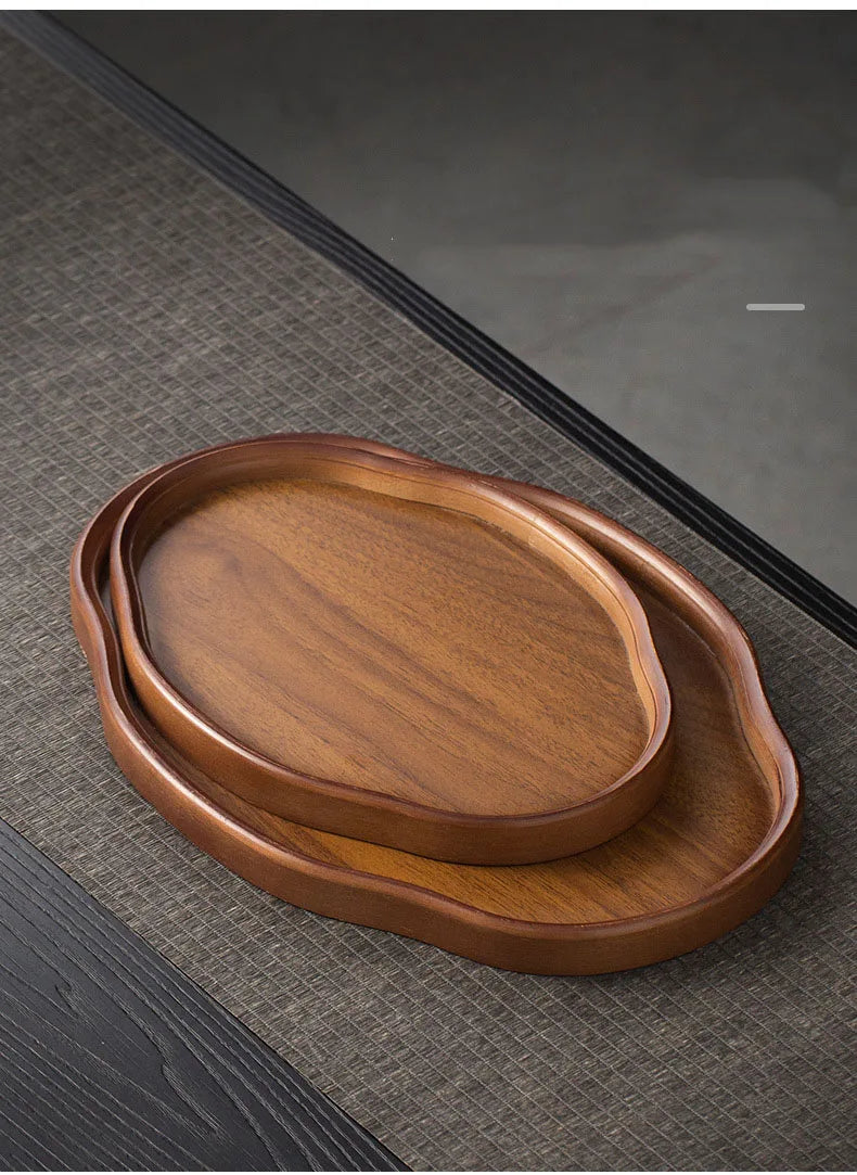 Wooden Decorative Serving Tray for Coffee Table and Home Decor Fruit Platter Decor Trays Serving Ware Food Dish Serving Platters - Sun Studio