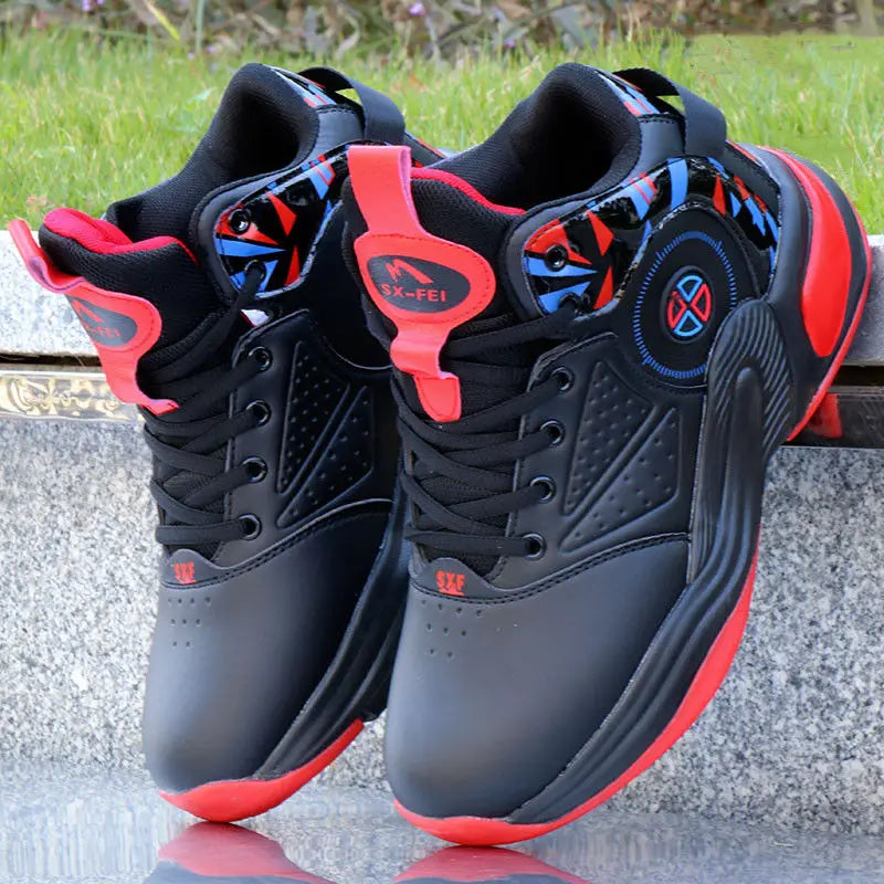 Marke Professionelle Herren Weiße Rote Blaue Basketballschuhe Basketball Sneakers Rutschfest Hochschaft Paar Herren Basketballstiefel