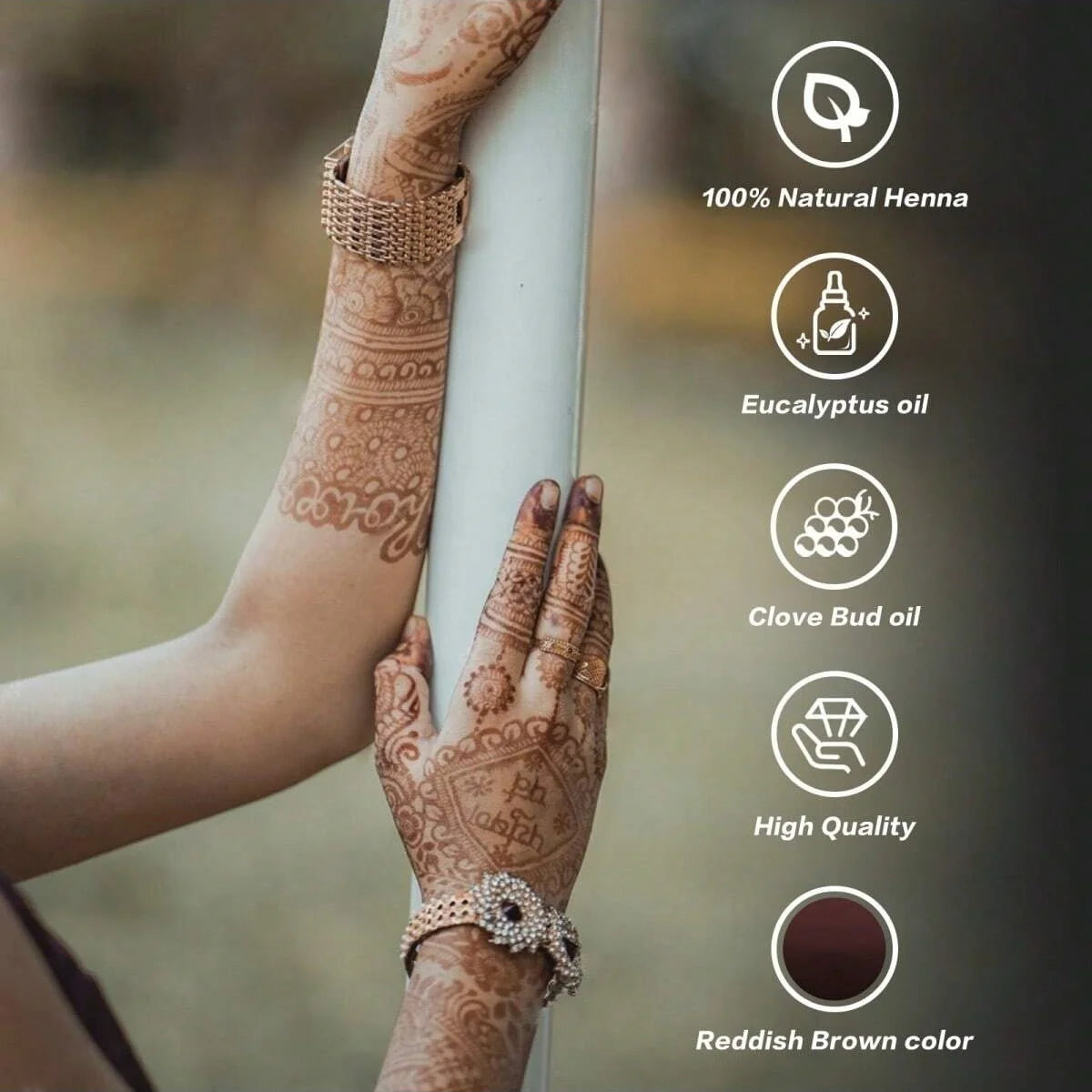 1/4 Pcs Henna Cream Red GOLECHA Henna Tattoo Cream , Temporary Tattoo Henna Cone Semi-permanent henna Natural Body Paint - Sun Studio