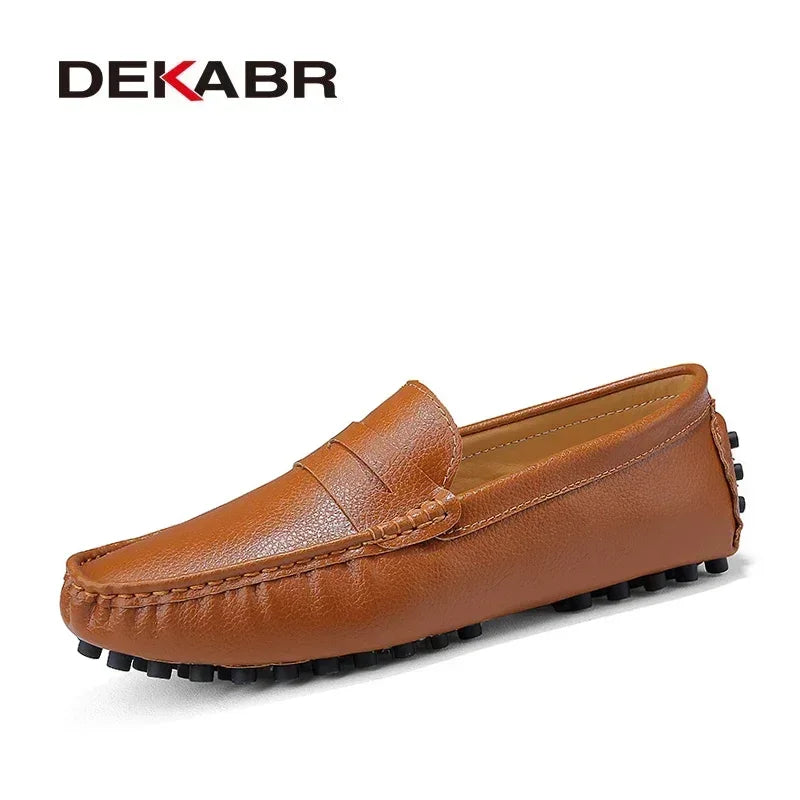 DEKABR Size 49 Men Casual Shoes Fashion Men Shoes Genuine Leather Men Loafers Moccasins Slip On Men's Flats Male Driving Shoes - Sun Studio