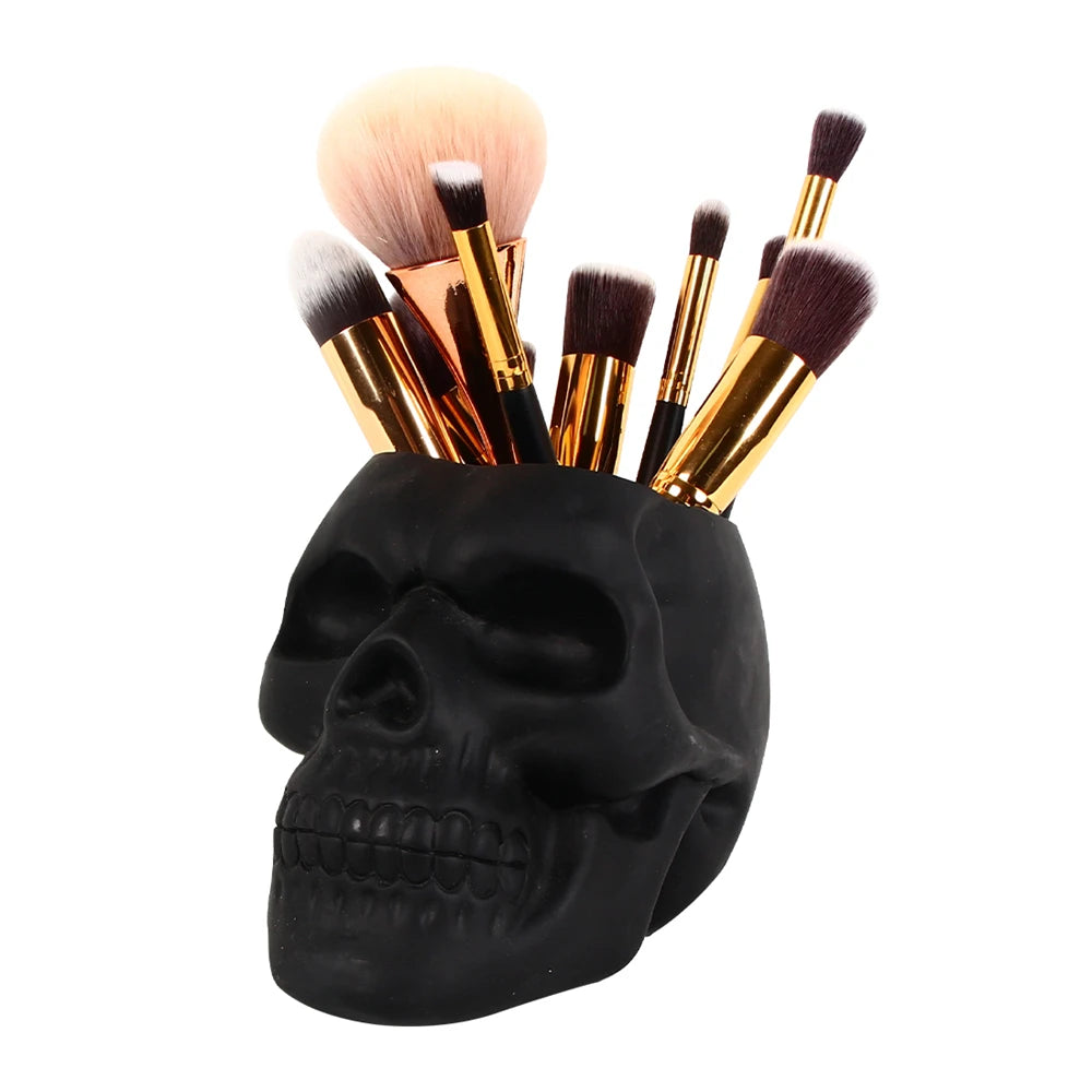 Skull Planter Vase Gothic Skull Flower Pot Goth Plant Pots Succulent Planters For Home Decor Halloween Decoration Pen Holder - Sun Studio
