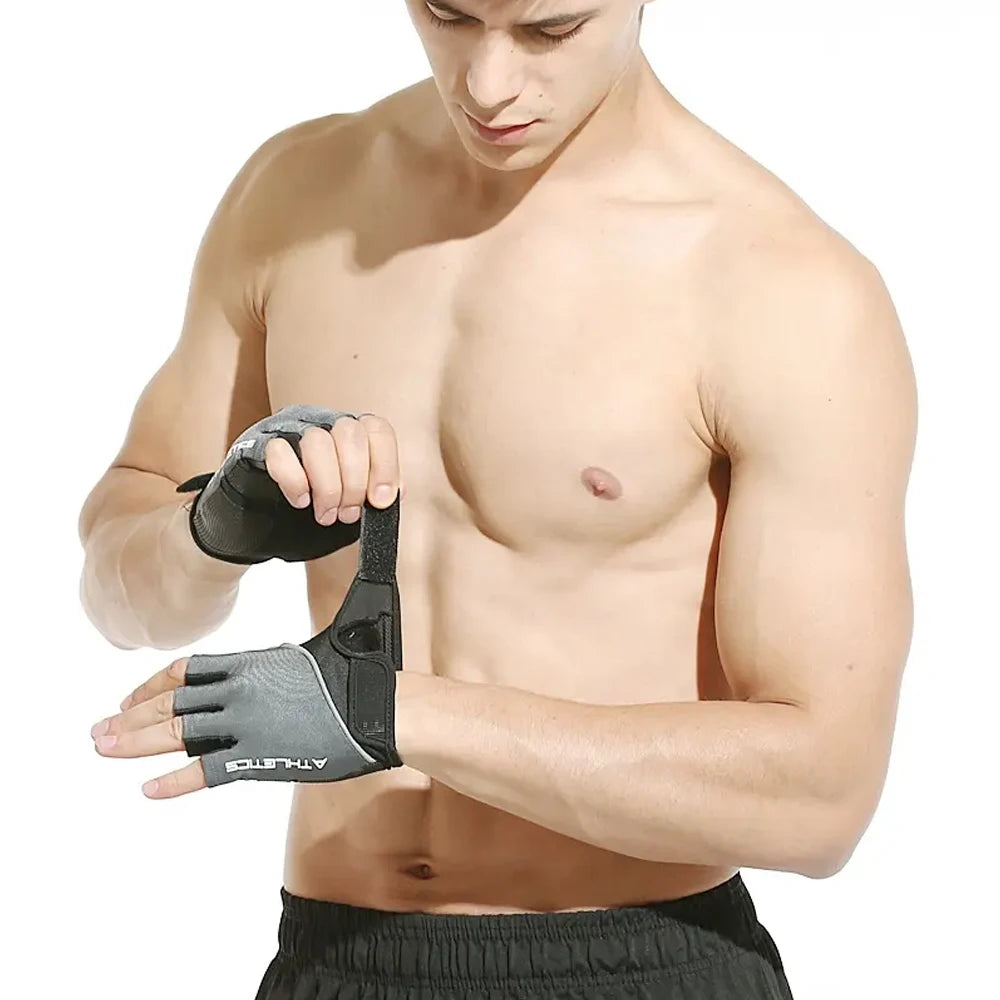 Gym Gloves for Men Women Fitness Weight Lifting Wristband Gloves Body Building Training Sports Exercise Cycling Glove Shockproof - Sun Studio