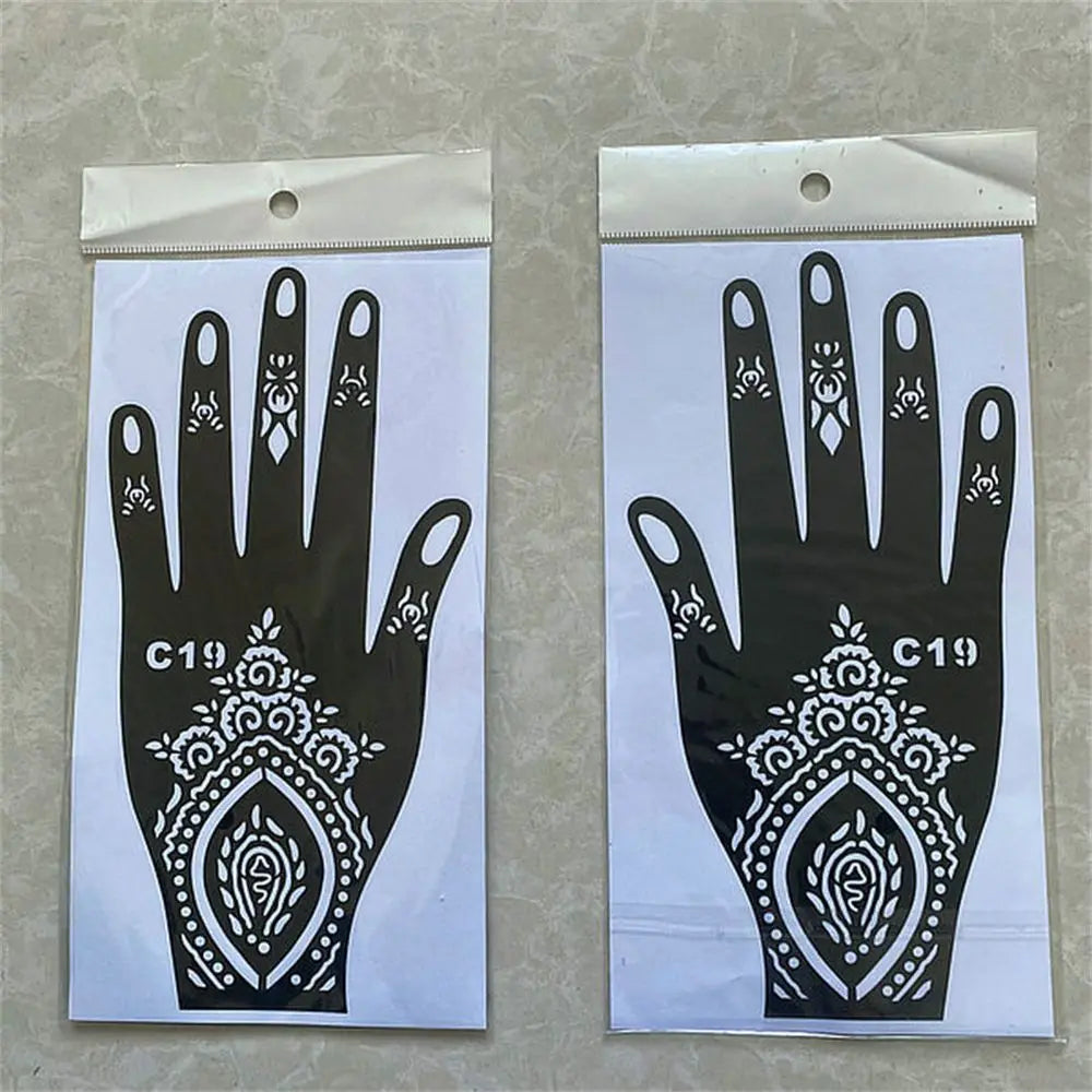 NEW Black Lace Transfer henna Hand Arm Tattoo Henna Stickers Art Temporary Tattoo DIY Painting Body Art Template Tattoo Stencils - Sun Studio