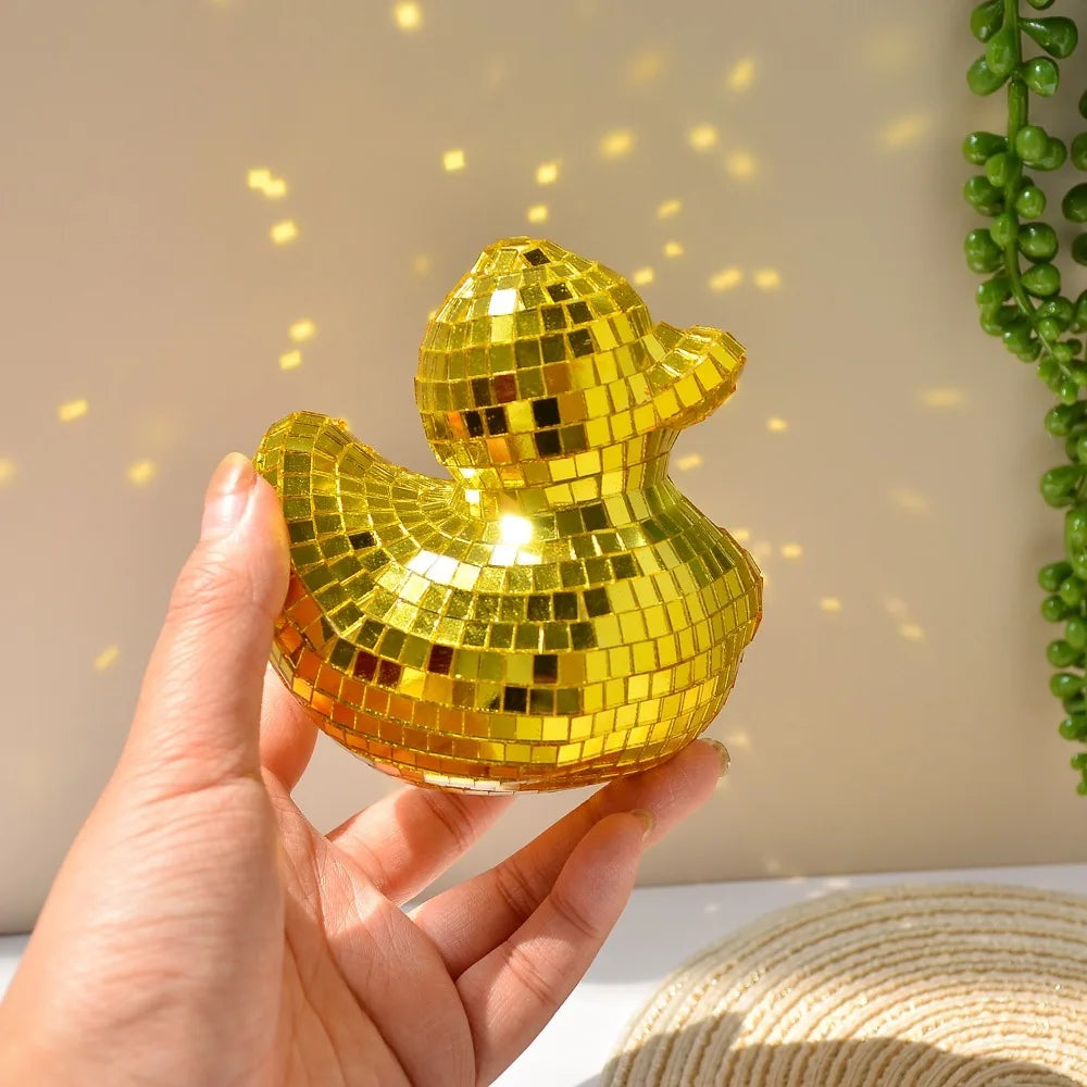 Creative Desktop Disco Mirror Decorative Duck Mirror Glass Disco Ornament Disco Decoration Duck Home Decor Disco Ball Duck Home - Sun Studio