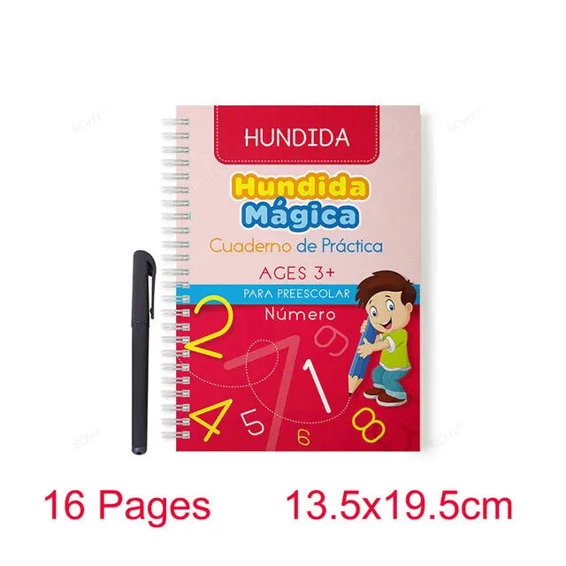 Free Shipping Reusable Montessori Toys French English Spanish Copybooks Pen Writing Sticker Magic Copybook for Calligraphy - Sun Studio