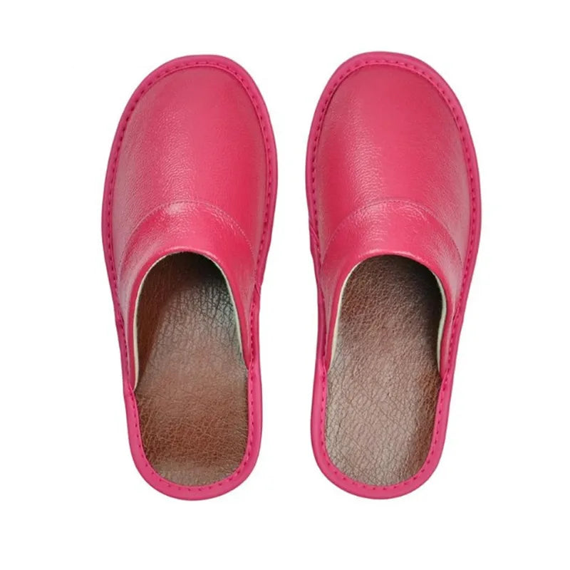 Classic PU Leather Slippers Male Indoor Unisex Shoes Men 2024 Fashion Man Leather Shoes Home Slippers Waterproof Man House Shoes - Sun Studio