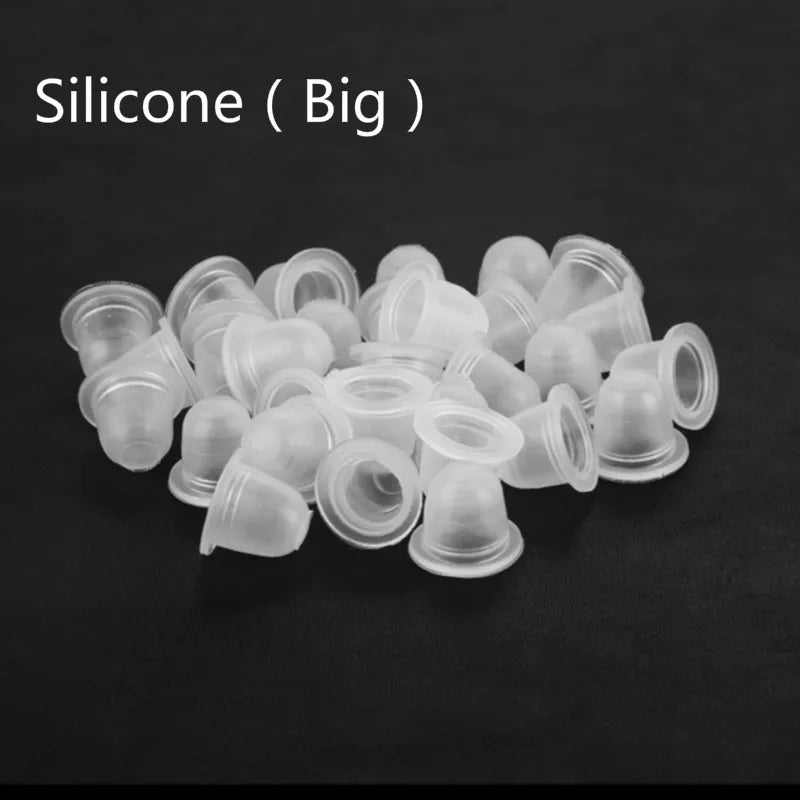 100/300/500Pcs Soft Silicone Microblading Tattoo Ink Cup Cap Pigment Holder Container S/L for Permanent Makeup Tattoo Accessorie - Sun Studio