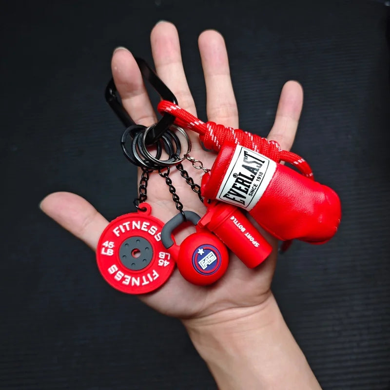 New Fitness Keychain Gym Lovers Fitness Enthusiast Gift Barbell Dumbbell Keychain Fitness Bag backpack Charms - Sun Studio