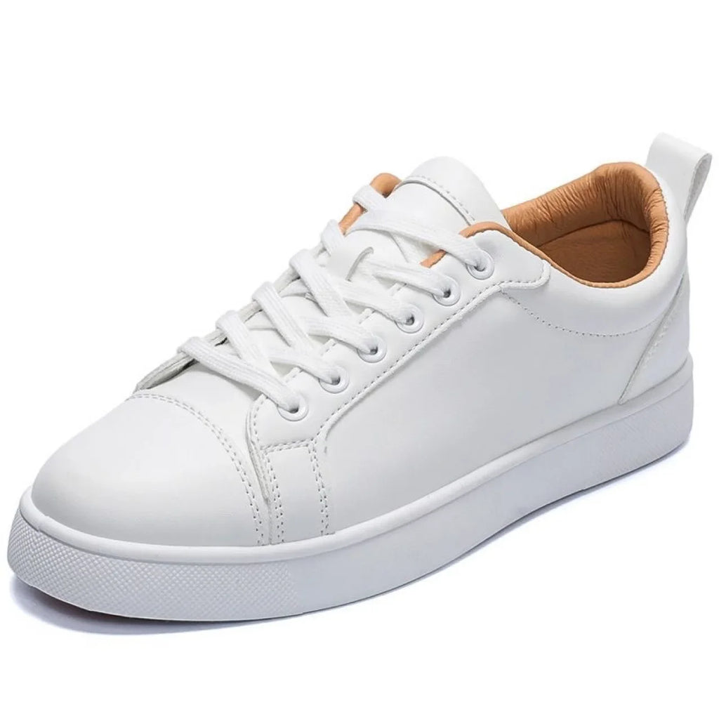 Fashion Men Leather Casual Shoes Street Cool Flat Skate Shoes Young Man Lace-up Sneaker - Sun Studio