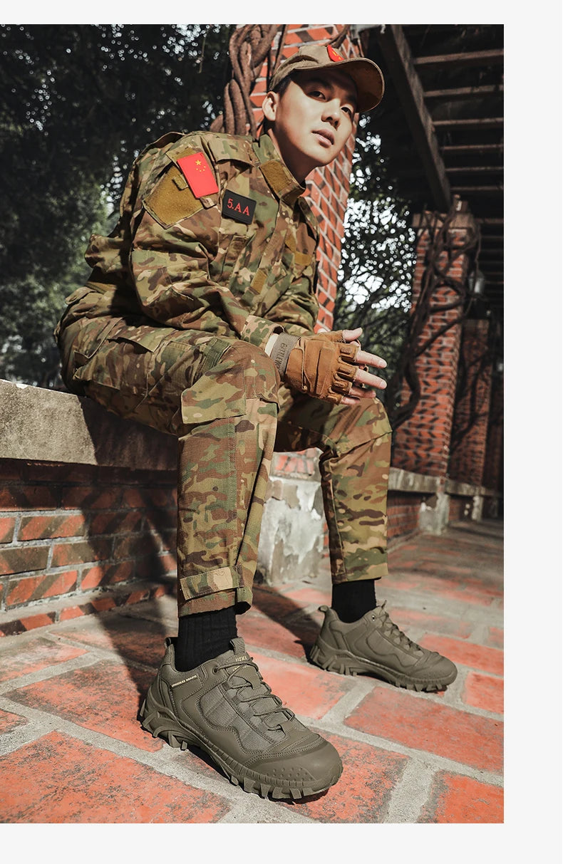 New Men Tactical Boot Desert Waterproof Hunting Work Army Boot Male Safety Ankle Lace Up Military Climbing Hiking Shoe Anti-Slip - Sun Studio