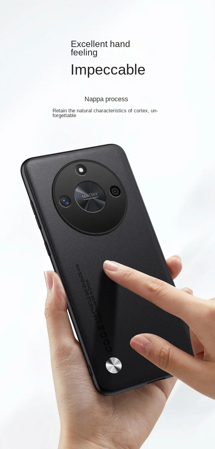 Leather Shockproof Case For Huawei Honor X9B X9A X8A X7A Magic 7 Lite Pro Soft Leather Grain Slim Texture Protect PC Cover Funda - Sun Studio