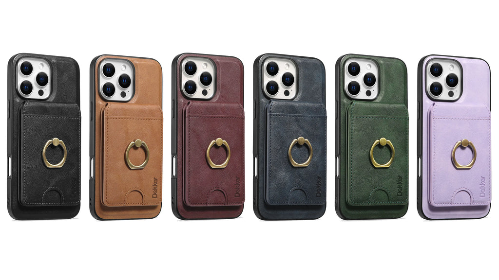 2 in 1 Detachable Vertical Cards Solt Ring Holder Wallet Leather Case For iPhone 16 Pro Max 15 Plus 14 13 12 Magnetic Bag Cover - Sun Studio