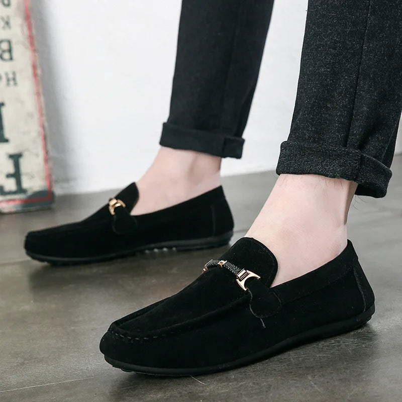 Summer New Trendy Men's Shoes High Quality Soft Loafers Moccasins  Suede Casual Flats Outdoor Light Walking Men's Shoe Zapatos - Sun Studio