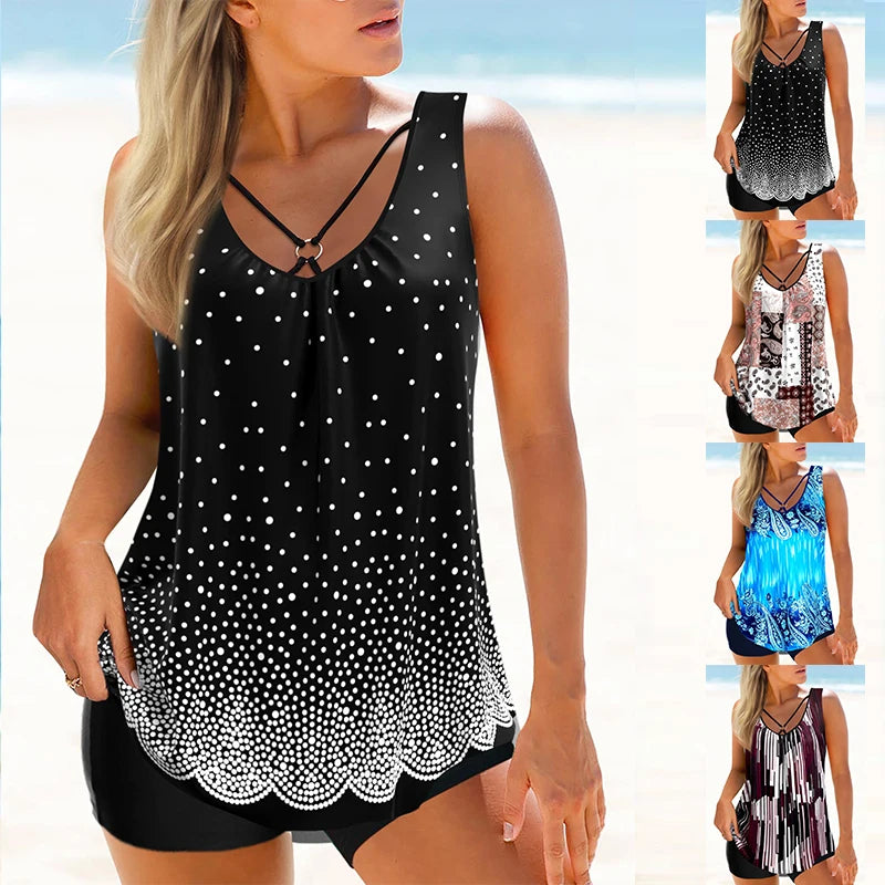 High Quality Women's Bikini Two-piece Set with Sparkling Starry Sky Print Holiday Beach Shoulder Strap Swimsuit S-6XL - Sun Studio