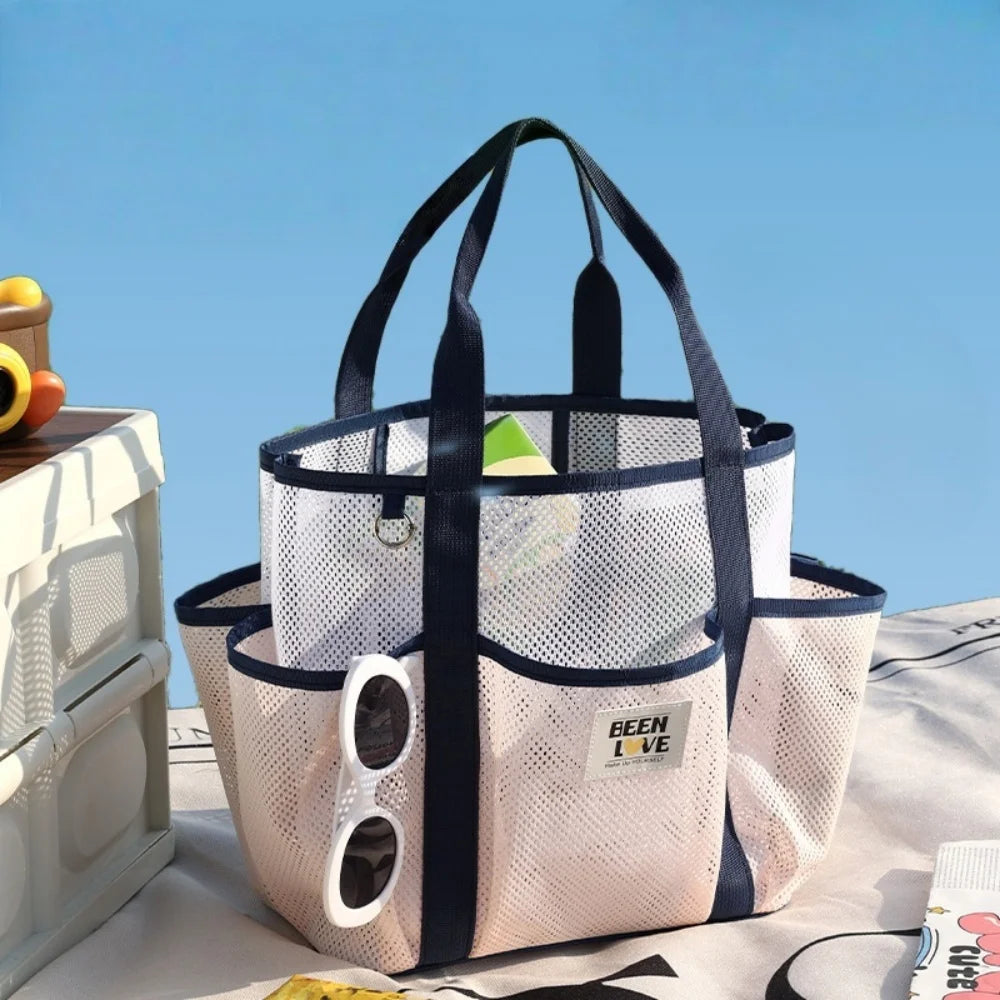 New Gym Bag Handheld Beach Bag Large Capacity Travel Swimsuit Storage Bag Portable Tote Swimming Mesh Vacation Storage Bag - Sun Studio
