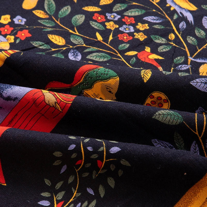 Bohemian Fabric Ethnic Vintage Retro Boho Printed Cotton Linen Home Decor Upholstery Textile - Sun Studio