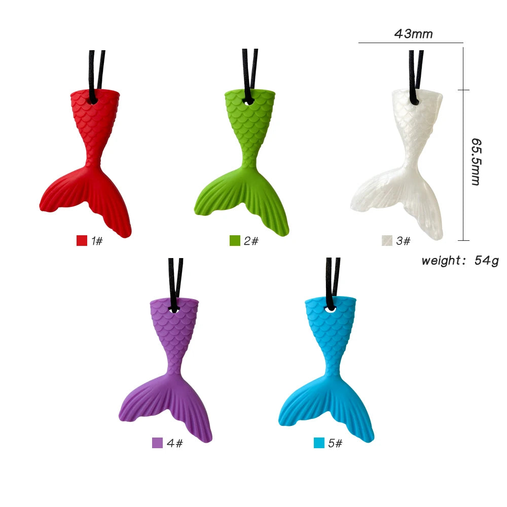 1pcs Silicone Teether Kids Chew Necklace Sensory Chewy Pendant Oral Motor Toys Therapy Tools for Autism ADHD chidren's goods - Sun Studio