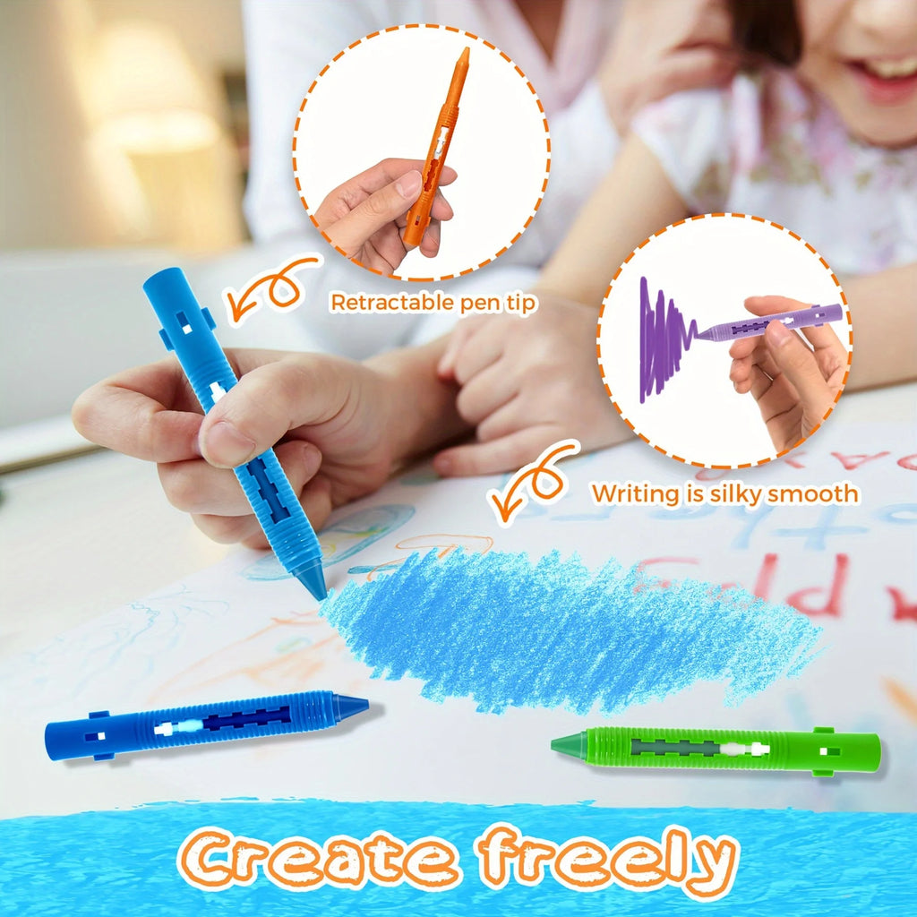 Washable Bath Crayons Set - Colorful, Easy-Clean Bathtub Markers for Youngsters, Fun Shower Art & Crafts - Sun Studio