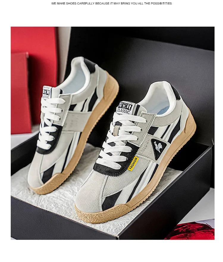 Mens Classic Running Shoes Lace Up Soft Sole Walking Shoes Breathable Flat Fashion 2026 Spring Autumn Tennis Casual Sports Shoes - Sun Studio