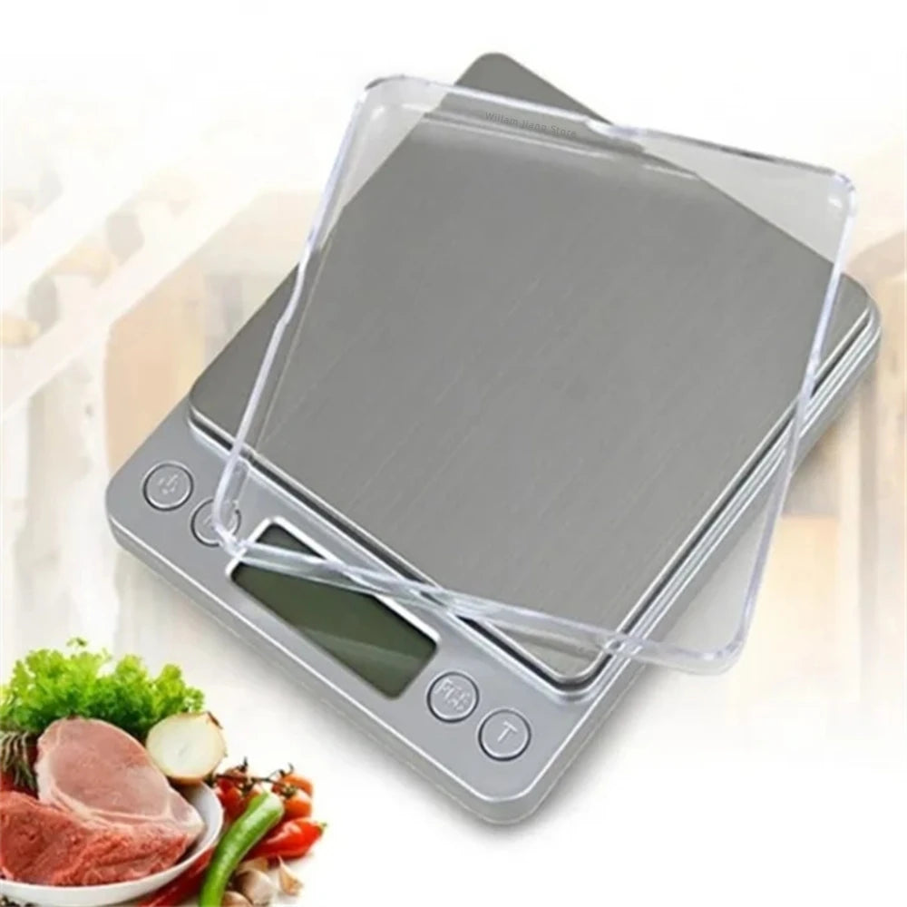 Digital Kitchen Scale Mini Pocket Stainless Steel Precision Jewelry Electronic Balance Weight Gold Gram 0.1/3000g Weigh Scales - Sun Studio