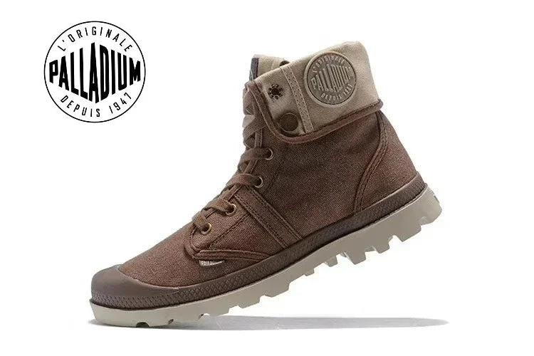 PALLADIUM Pallabrouse Dark Brown Sneakers Men/Women High-top Army Leisure Ankle boots Canvas Casual Shoes Anti-Slip Shoes 36-45 - Sun Studio