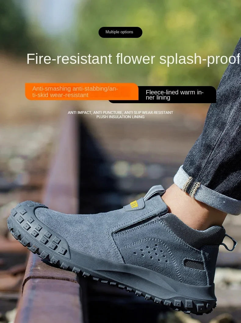 Men Safety Boots Welder Safety Shoes Anti-Smash Indestructible Safety Shoes Men Work Boots Steel Toe Security Boots Footwear - Sun Studio