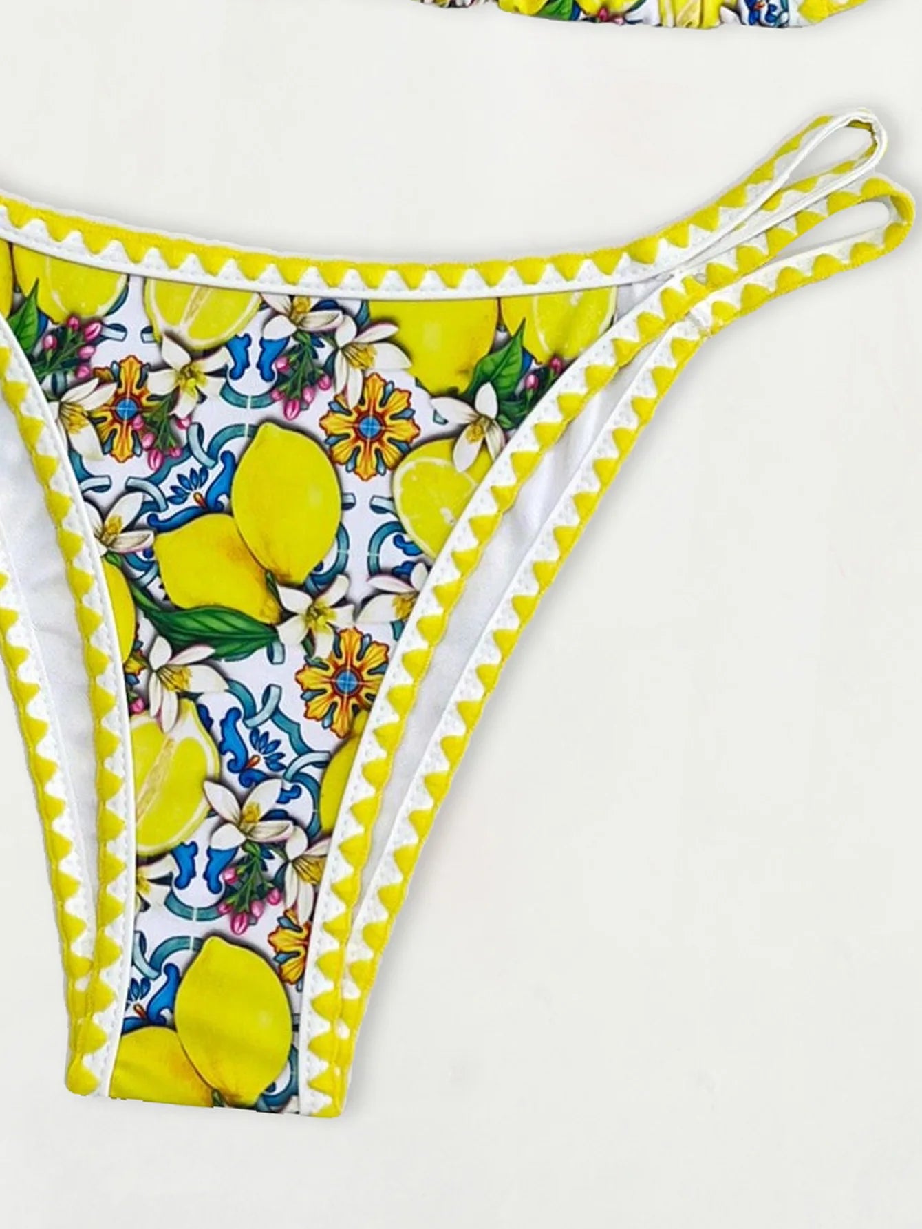 2024 Women's Fruit Lemon Printed Bikini Set Swimming Two Piece Sexy Swimsuit Beach Wear Bohemian Bikini - Sun Studio