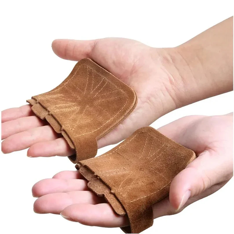 Cowhide Gym Gloves Grips Anti-Skid Weight Power Belt Lifting Pads Deadlift Belt Workout Crossfit Fitness Gloves Palm Protection - Sun Studio