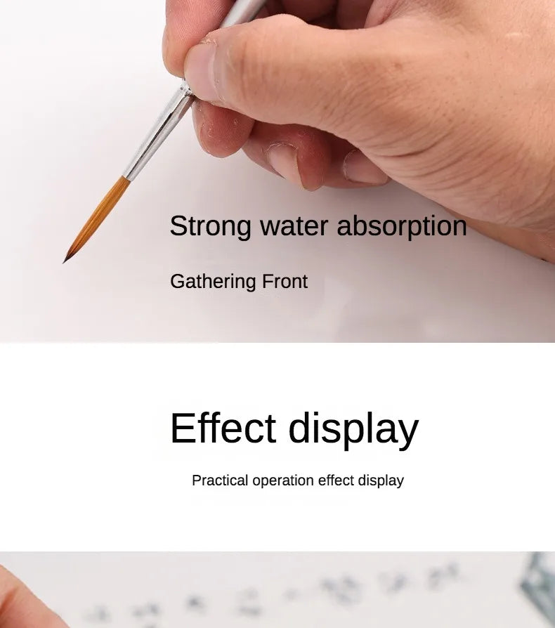 12models Imported Nylon Long Tail Line Brush Very Fine Cartoon Art Line Outline Detail Pen Digital Birch Watercolor Painting Pen - Sun Studio