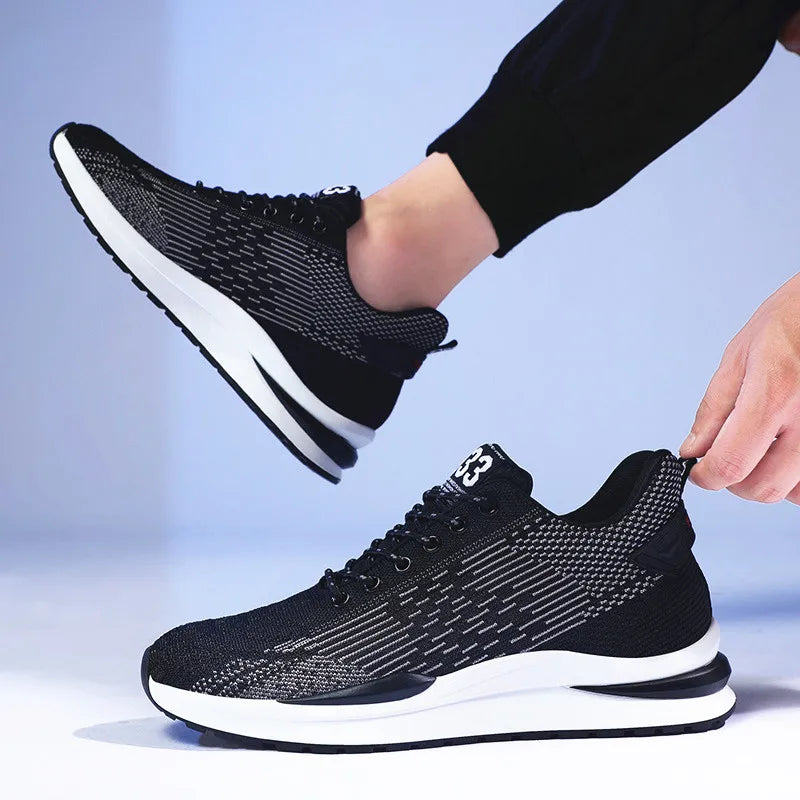 Men Sneakers Sports Lift  Height Increase Insole 6cm Mesh Plus Size 37-44 - Sun Studio
