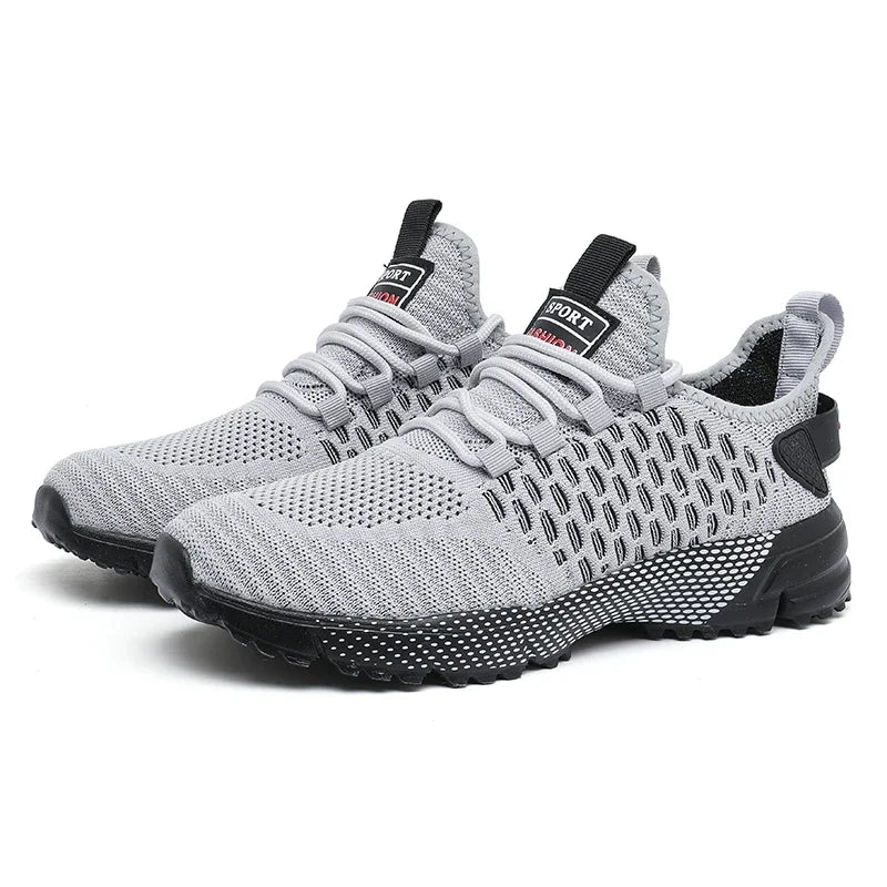 Men's Running Shoes Knitted Mesh Breathable Fashionable Casual Sneakers High-quality Anti Slip Fitness Tenis Masculino Sneakers - Sun Studio