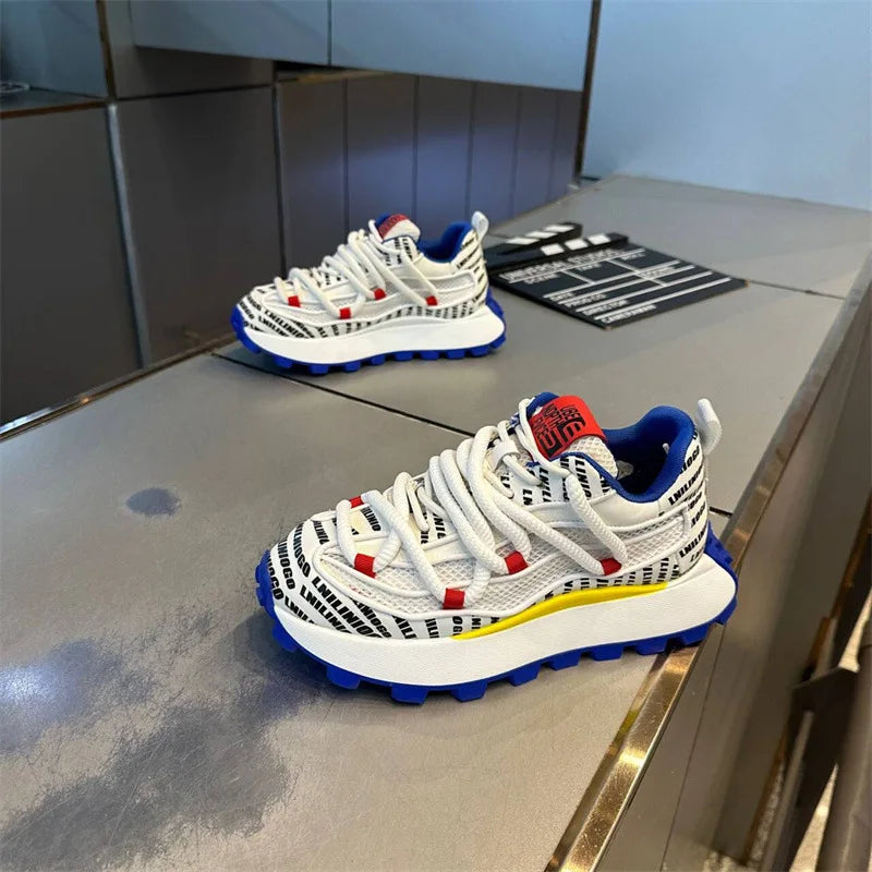 Spring and Autumn New Men's Shoes Thick soled Height Increasing Casual Shoes Comfortable and Breathable Running Sports Shoes - Sun Studio