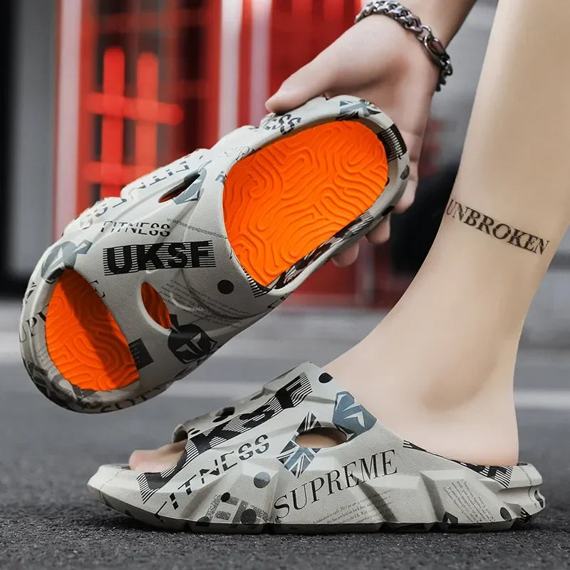 Original New Style Slippers Men's Sandals Summer Fashion Thick Bottom Anti-slip Slip-on Flip Flops Camouflage Beach Slides Shoes - Sun Studio