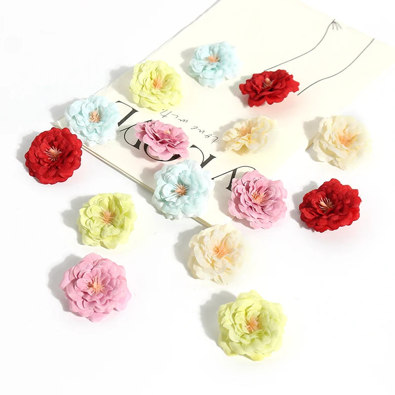 10/20Pcs Artificial Flowers Mini Head Silk Fake Flowers For Home Decor Garden Party Wedding Decoration Craft Wreath Accessories - Sun Studio