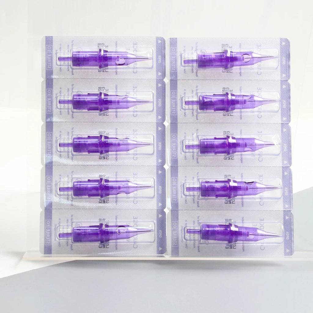 10pcs/Box Tattoo Needles Cartridge Disposable Sterilized Safety Needle RS/RL/RM/M1 With Membrane For Tattoo Rotary Machines - Sun Studio